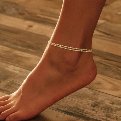 Layered Square Dot Anklet