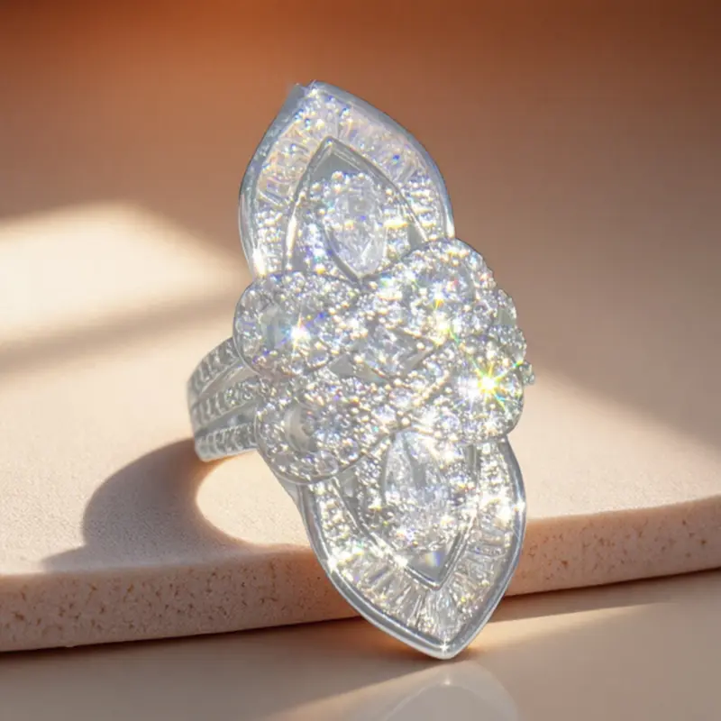 Exquisite Shiny Flower Ring