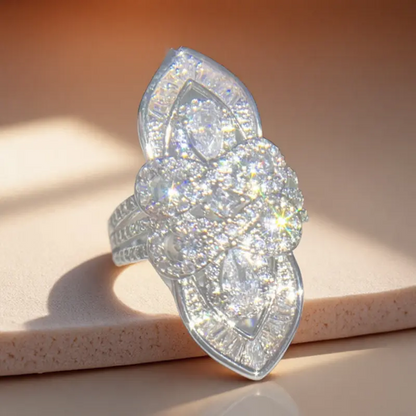 Exquisite Shiny Flower Ring