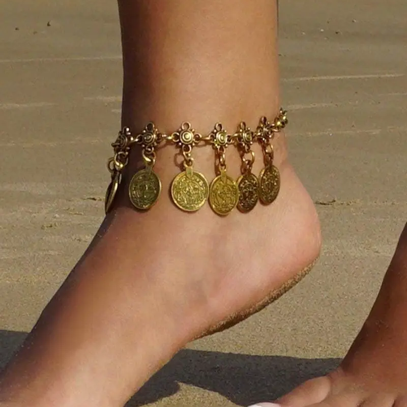 Vintage Round Charm Anklet