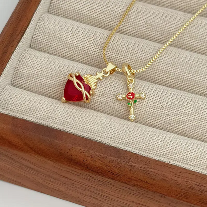 Heart Cross Necklace