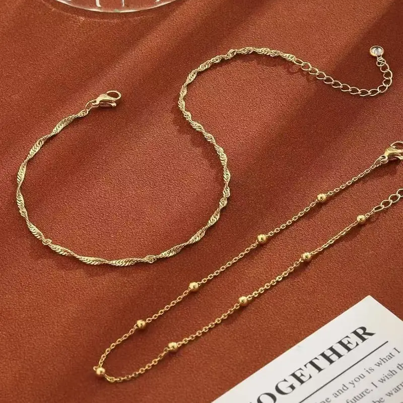2pc Dainty Thin Anklets