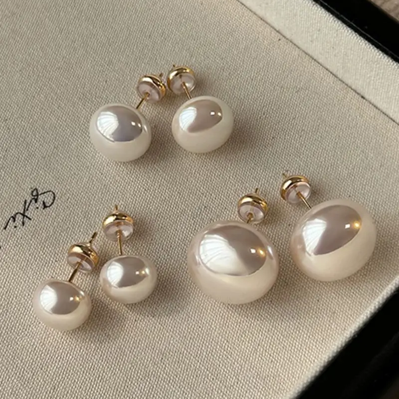 3 Pair Elegant Pearl Stud Earrings Set