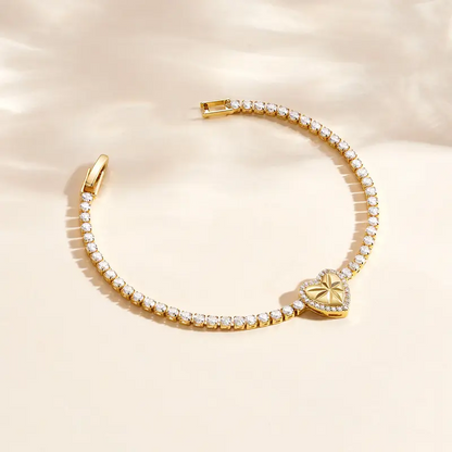 Heart Charm Tennis Bracelet