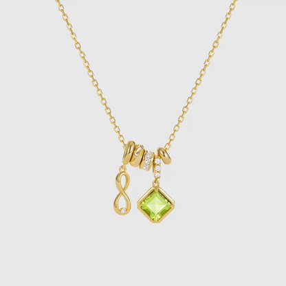 Numeric Birthstone Charm Necklace