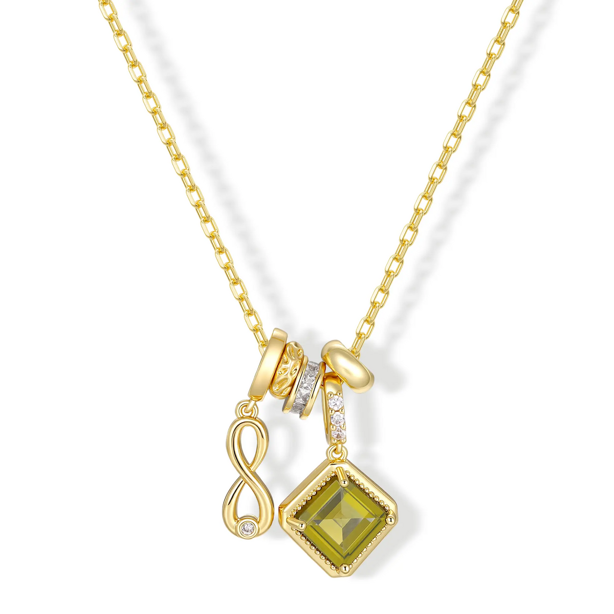 Numeric Birthstone Charm Necklace