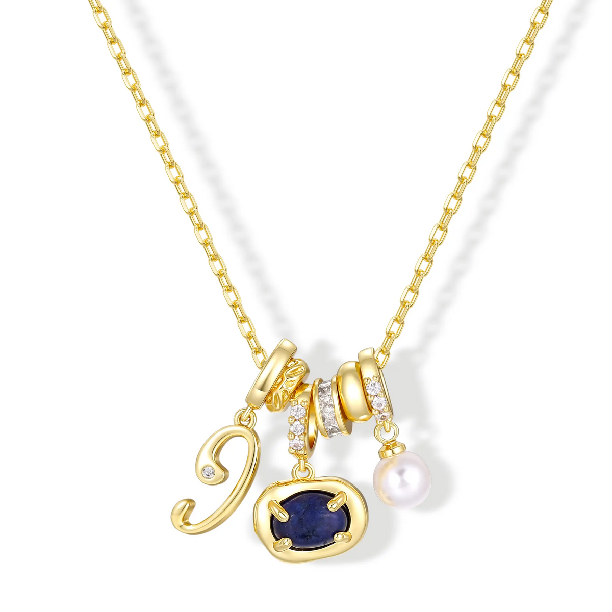 Numeric Birthstone Charm Necklace