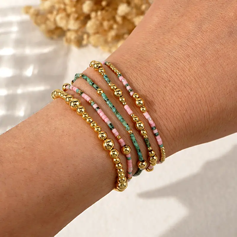 5pc Boho Beaded Bracelets