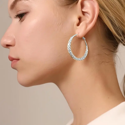 Twisted Braided Hoop Earrings