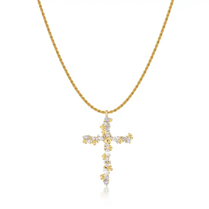 Twisted Petals Cross Necklace