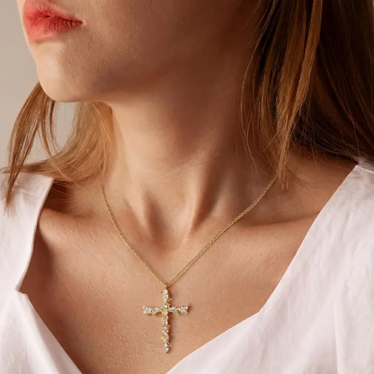 Twisted Petals Cross Necklace