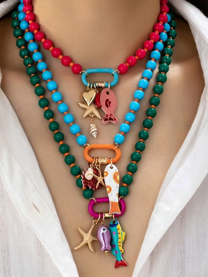 3pc Summer Layered Beaded Necklace Set