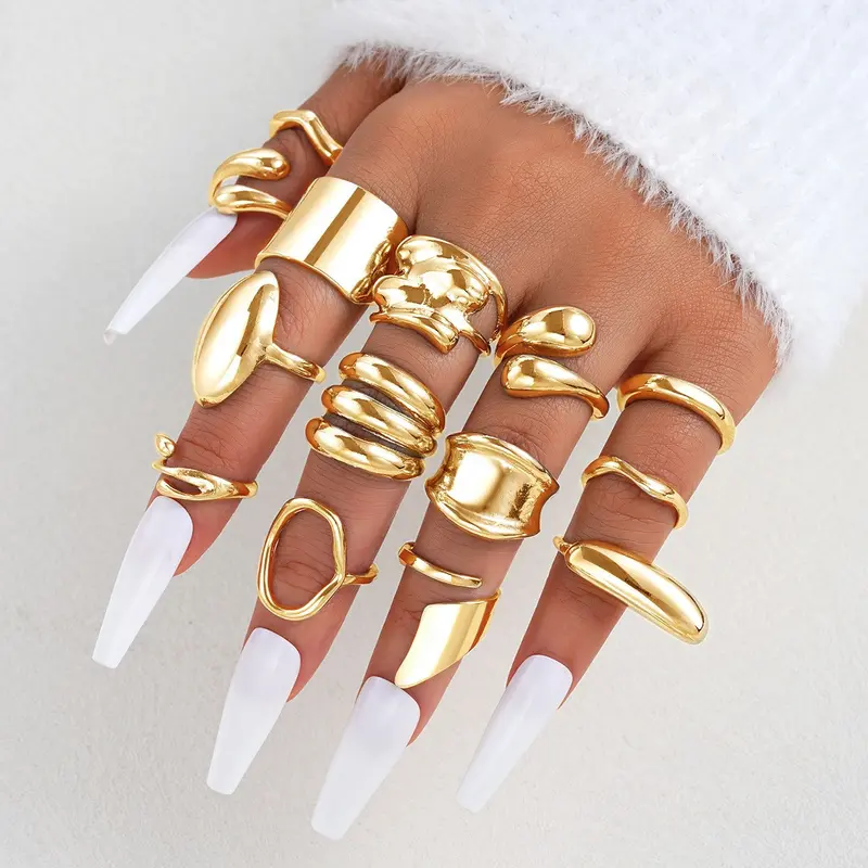 14pc Chunky Ring Set