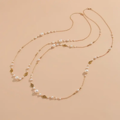 Long Layered Pearl Necklaces