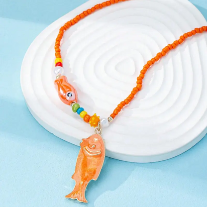 Colorful Beaded Marine Necklace Set