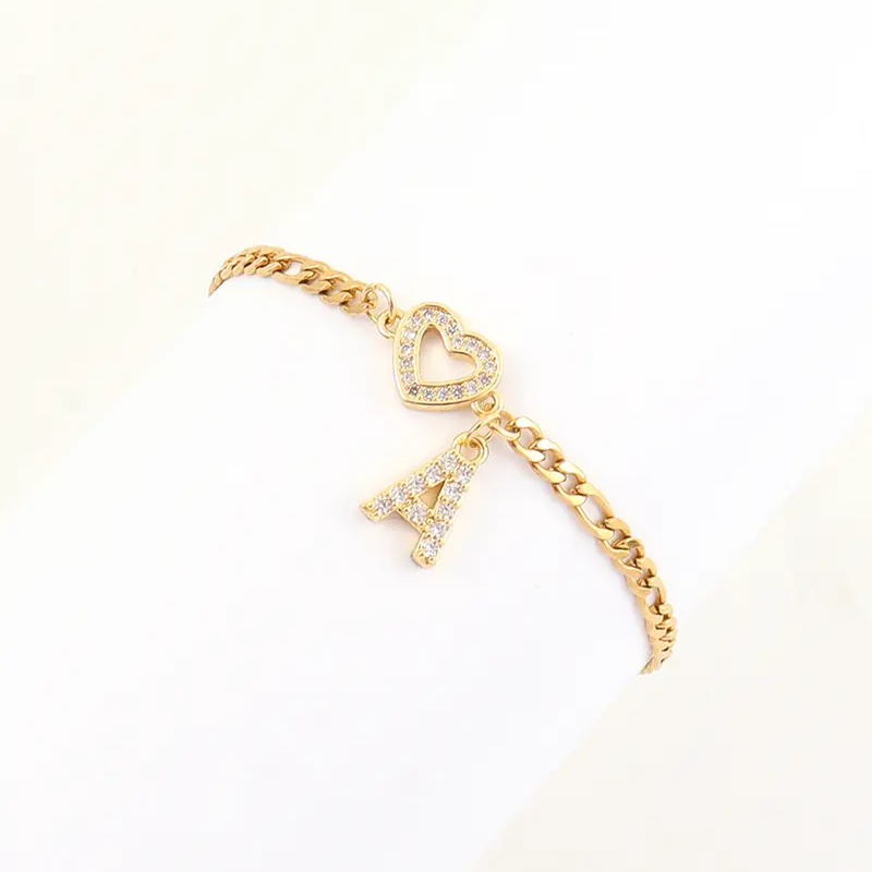 Heart Initial Bracelet