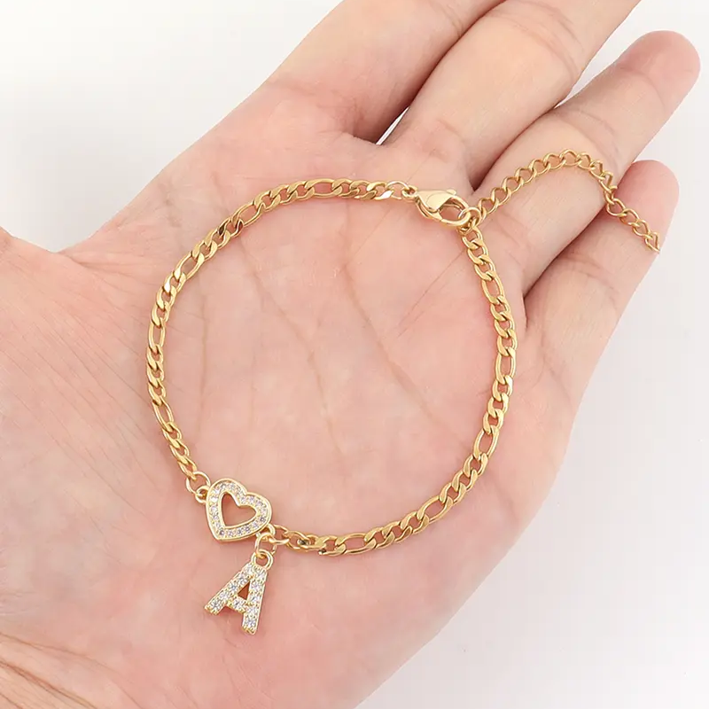 Heart Initial Bracelet