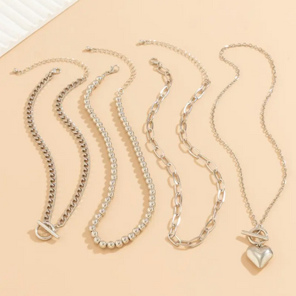 Love Heart Stackable Necklace Set