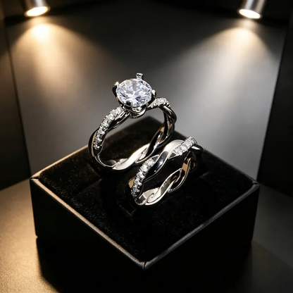 2pc Twisted Band Ring Set