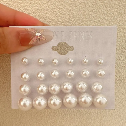 24 Piece Pearl Earrings Set