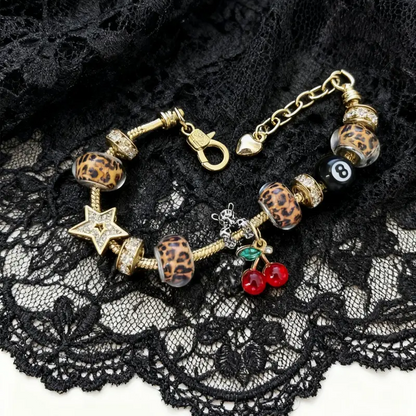 Leopard Print Rhinestone Bracelet
