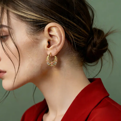Hollow Floral Hoop Earrings