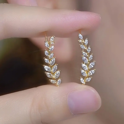 Crystal Leaf Earring