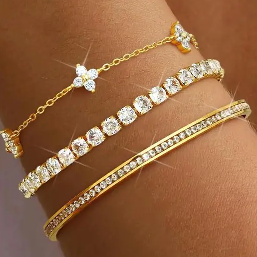 3pc Stackable Elegant Bracelets