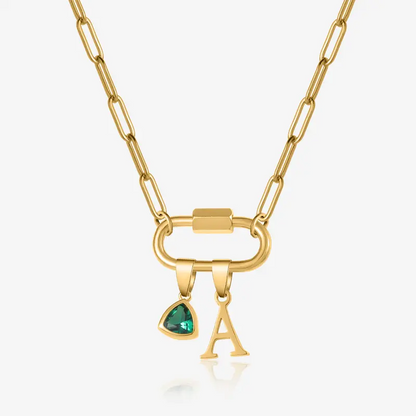 Personalized Carabiner Lock Initial Necklace