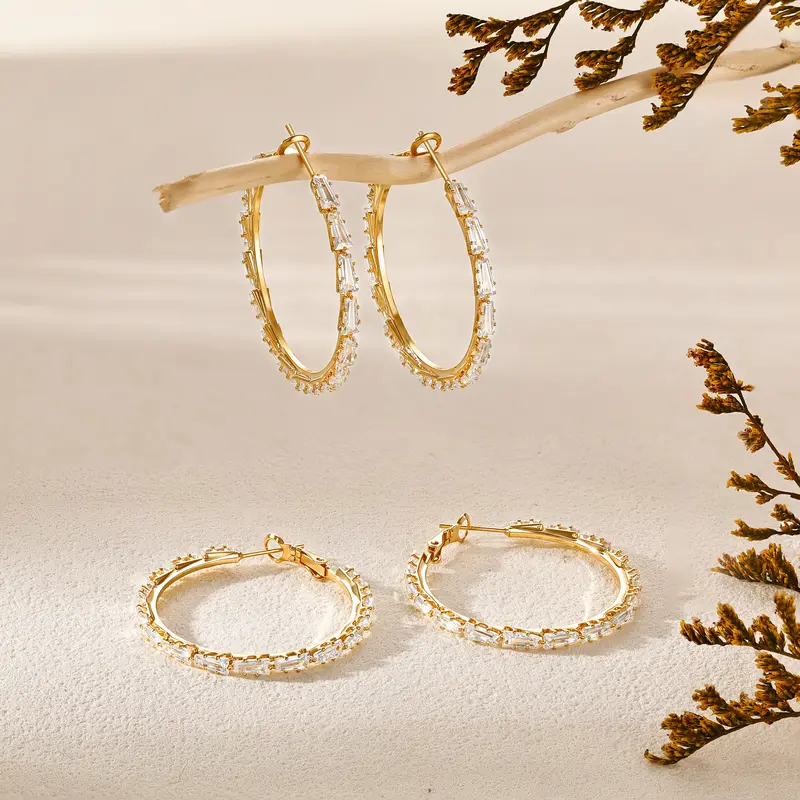Cubic Hoop Earrings
