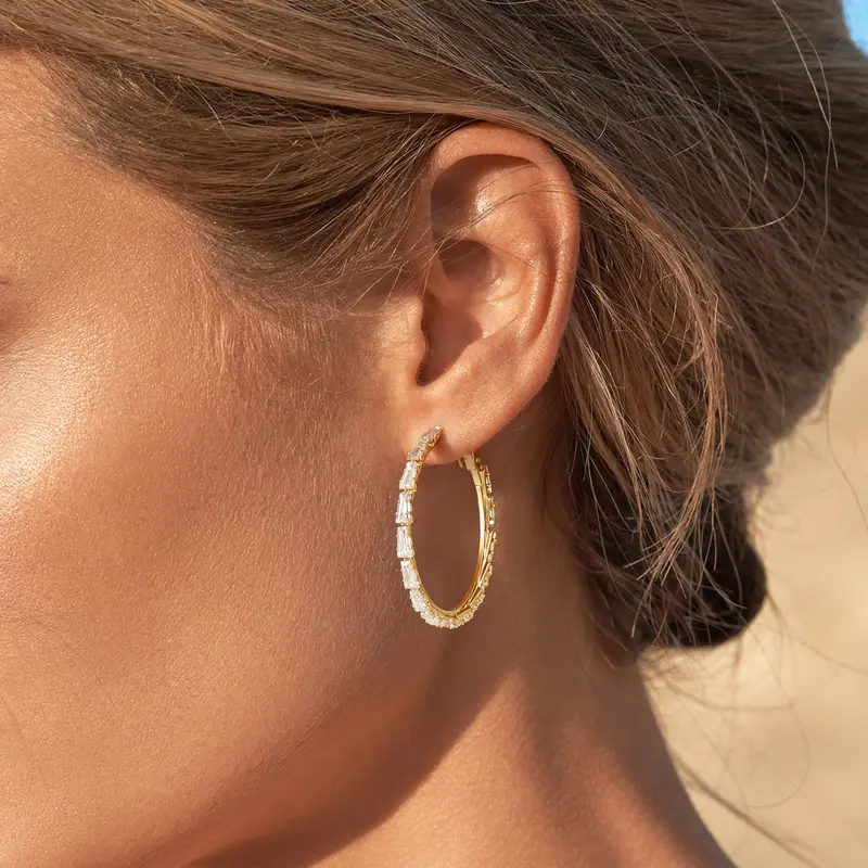 Cubic Hoop Earrings