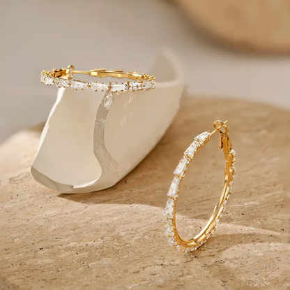 Cubic Hoop Earrings