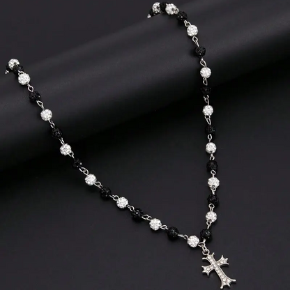 Vintage Pearl Cross Necklace