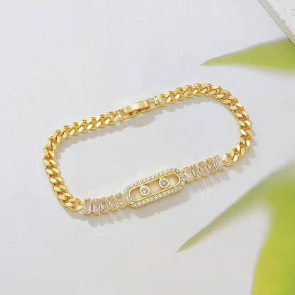 Cuban Sliding Charm Bracelet