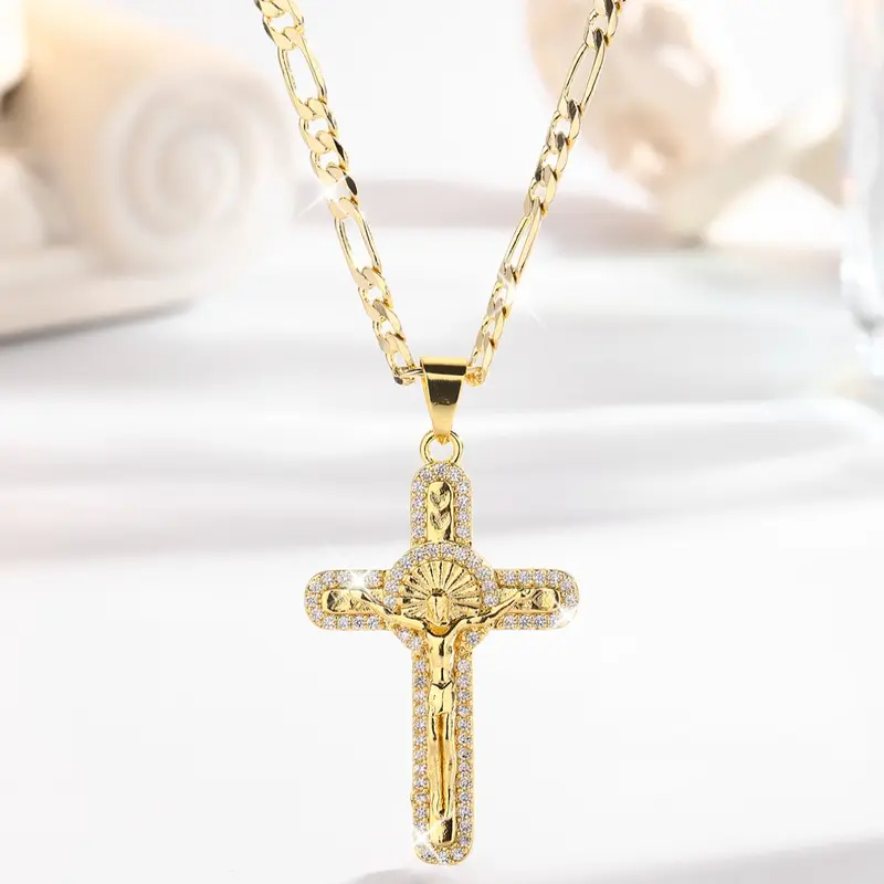 Zircon Jesus Crucifix Necklace