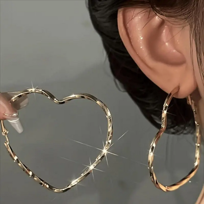 Oversized Heart Hoop Earrings