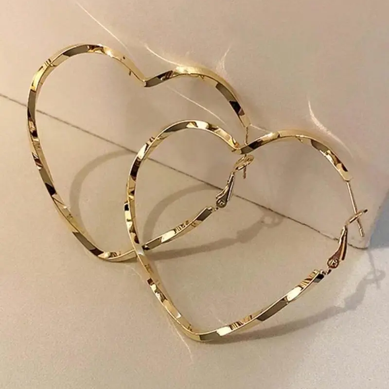 Oversized Heart Hoop Earrings
