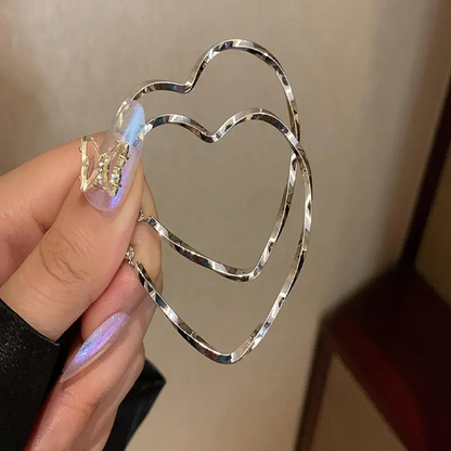 Oversized Heart Hoop Earrings