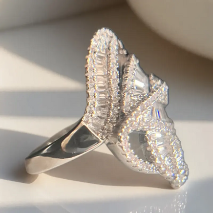 Three Leaf Zirconia Ring