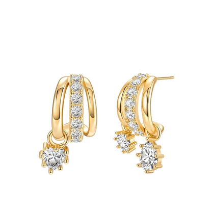 Three Tier Clip Earrings