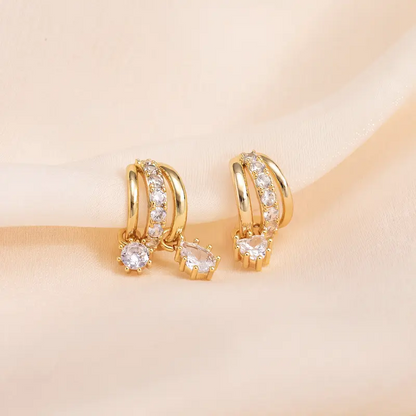 Three Tier Clip Earrings