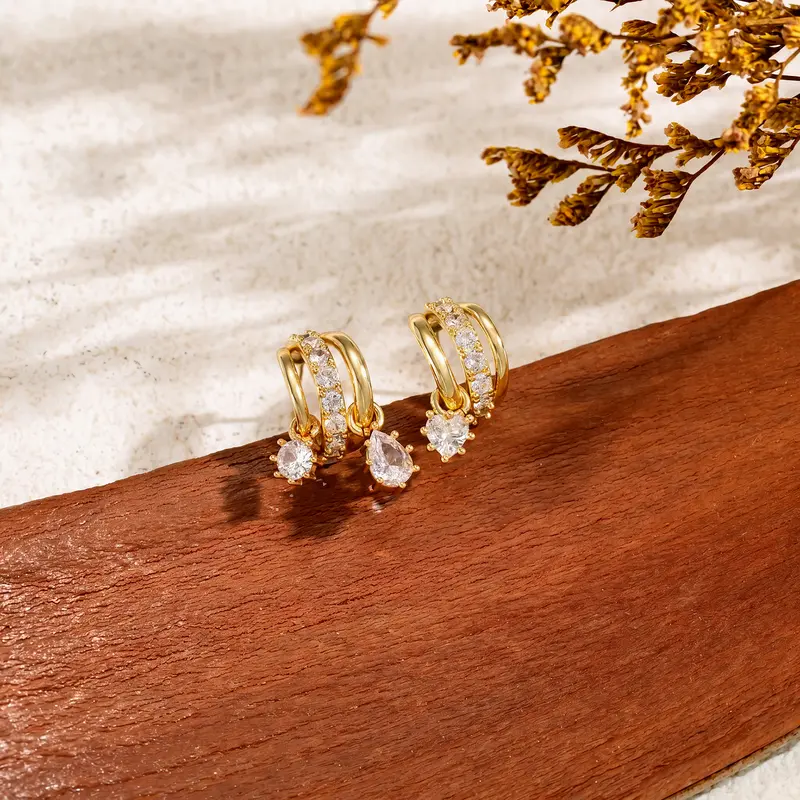 Three Tier Clip Earrings