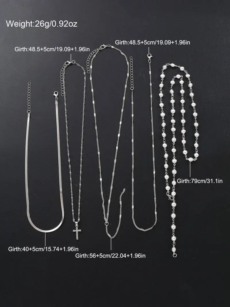 5pc Y Shape Necklace Set