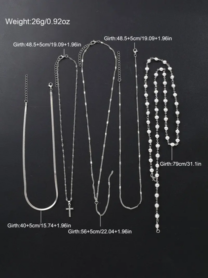 5pc Y Shape Necklace Set