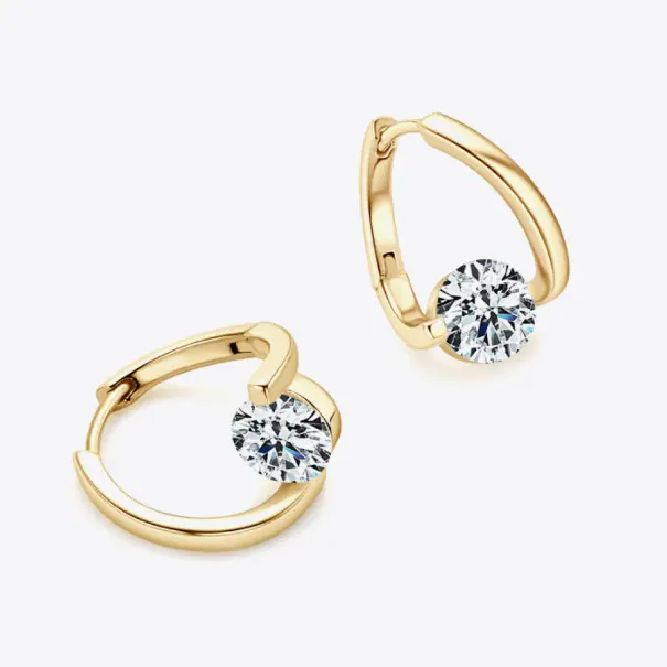 Moissanite Carat Heart Earrings