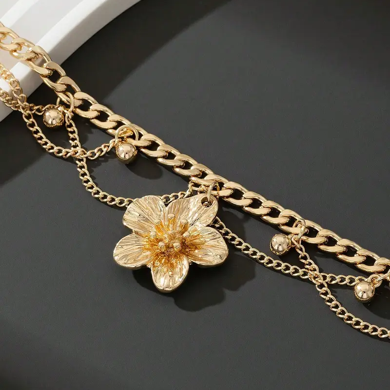 Hibiscus Layered Anklet