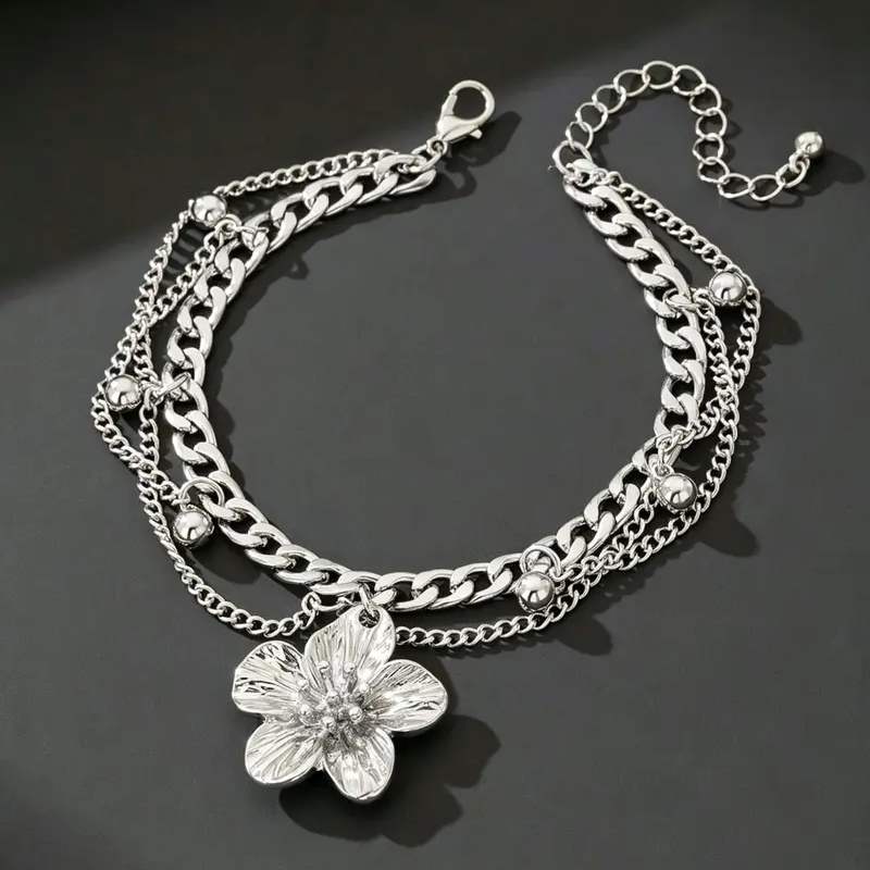 Hibiscus Layered Anklet
