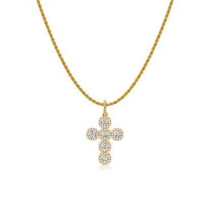 Twisted Rope Cross Necklace