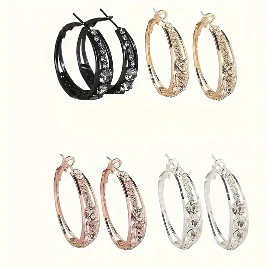 Inlaid Rhinestone Earrings
