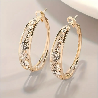 Inlaid Rhinestone Earrings